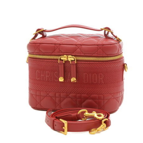 Dior Vanity Cannage Bag Red Lambskin - Picture 1 of 6